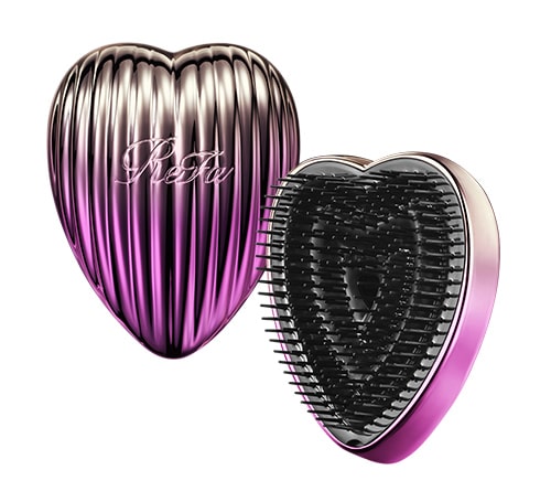 ReFa HEART BRUSH RAY Gradient Purple cover and pin side