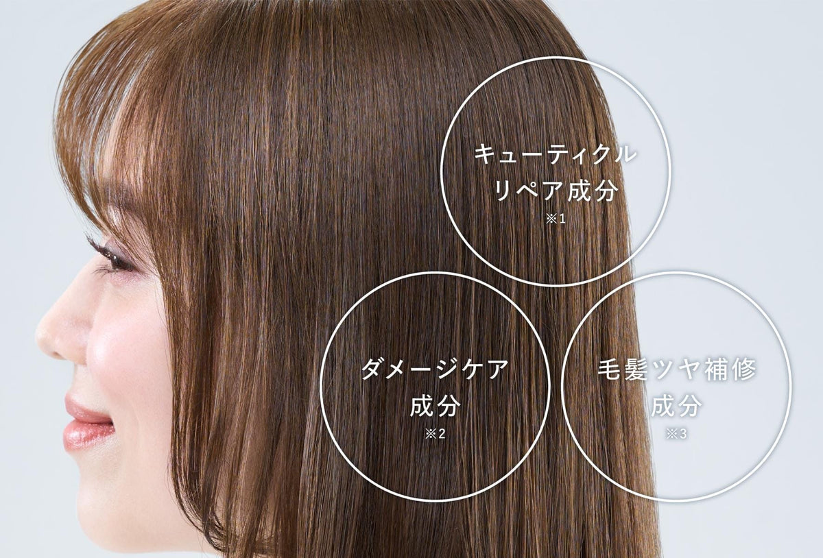 ReFa AIRA POINT KEEP smooth glossy hair with three care ingredient circles