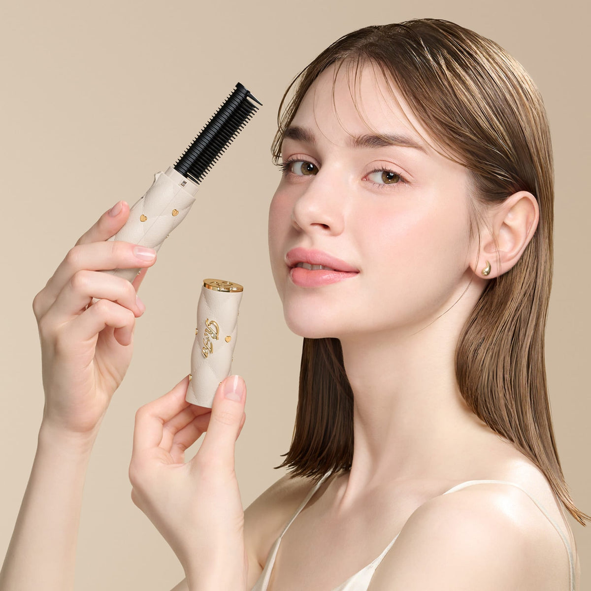 ReFa HEART COMB IRON Gold styling bangs