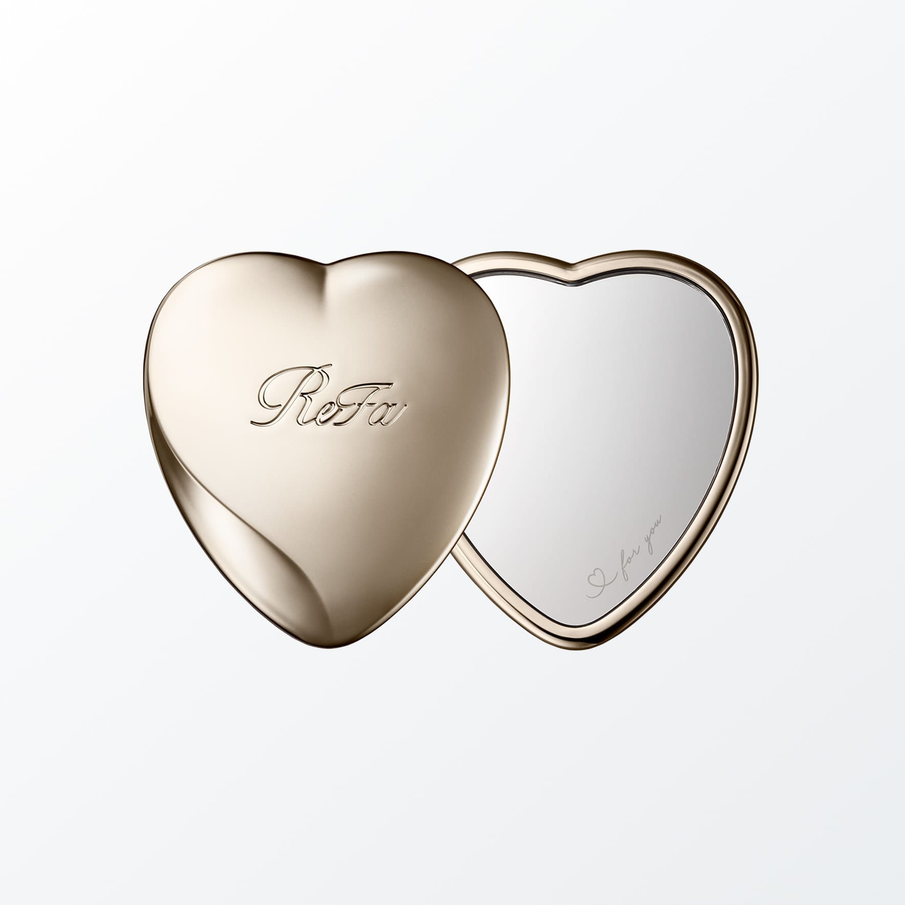 ReFa Heart Mirror Champagne Gold