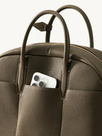 Songmont Large Yore Bowling Bag Moss - close-up of the top handles and front pocket