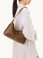 Songmont Large Yore Hobo Bag Sandal - worn on the shoulder, close side view