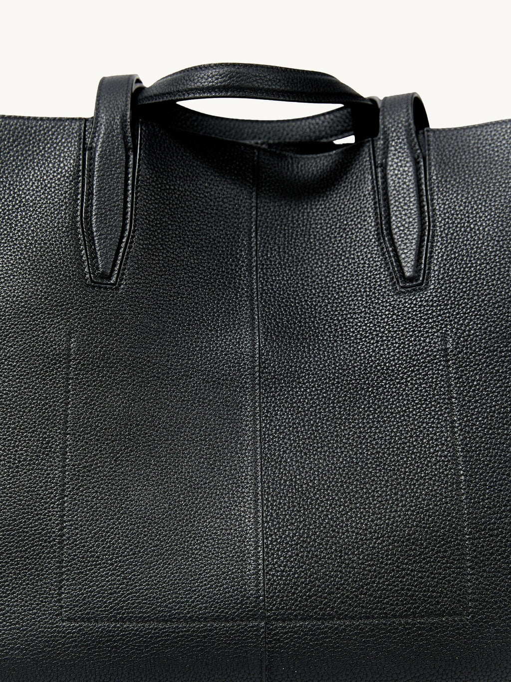 Songmont Large Yore Tote Bag Onyx - top handles and front panel detail