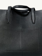 Songmont Large Yore Tote Bag Onyx - top handles and front panel detail