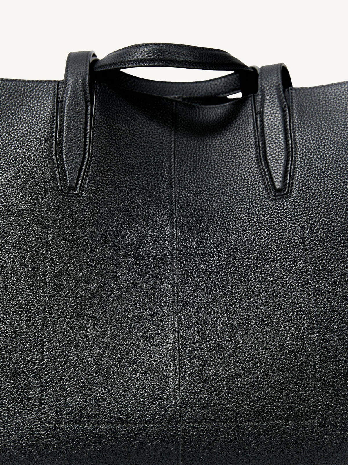 Songmont Large Yore Tote Bag Onyx - top handles and front panel detail