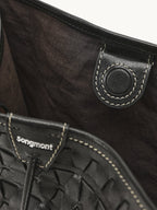 Songmont Lattice Bucket Bag Onyx - interior lining detail