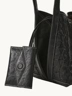 Songmont Lattice Bucket Bag Onyx - with card pouch