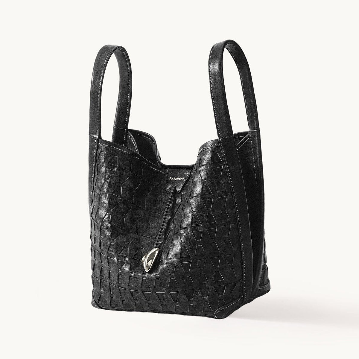 Songmont Lattice Bucket Bag Onyx - front view
