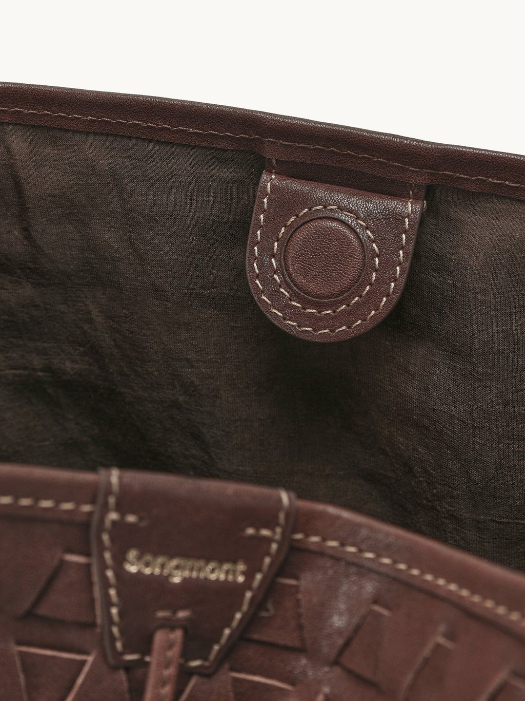 Songmont Lattice Bucket Bag Sandal - interior lining detail