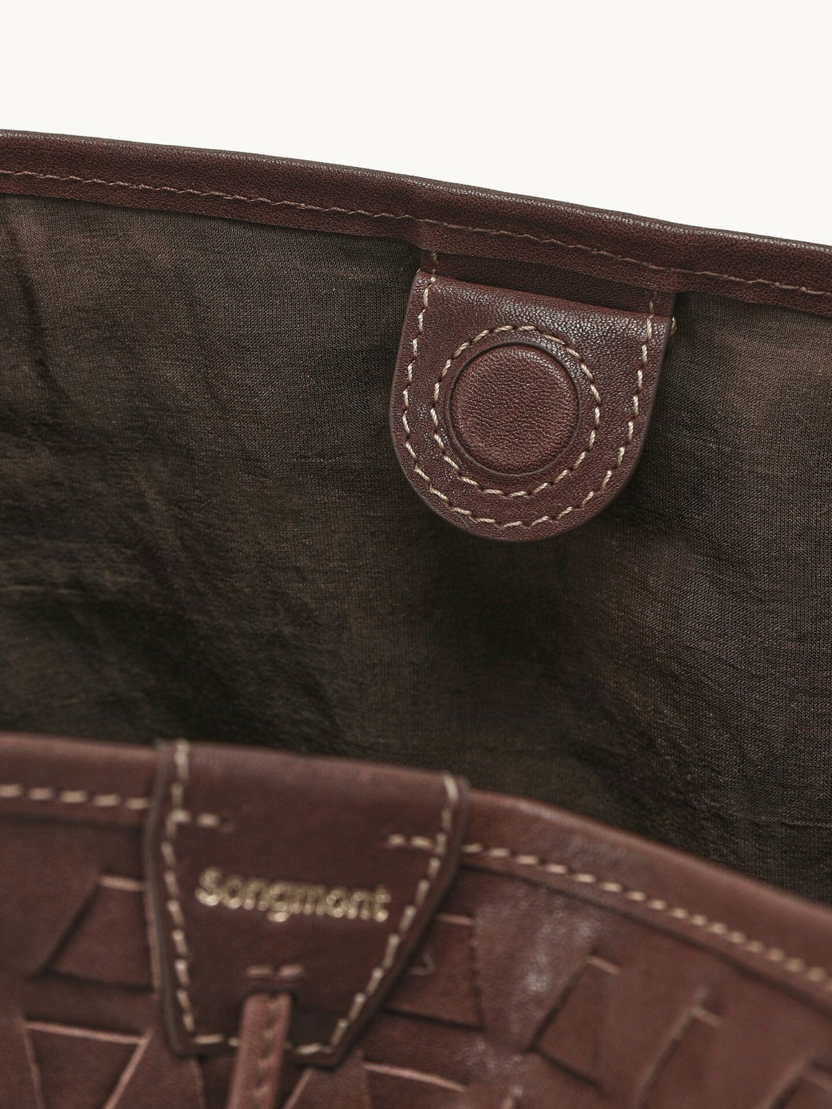 Songmont Lattice Bucket Bag Sandal - interior lining detail