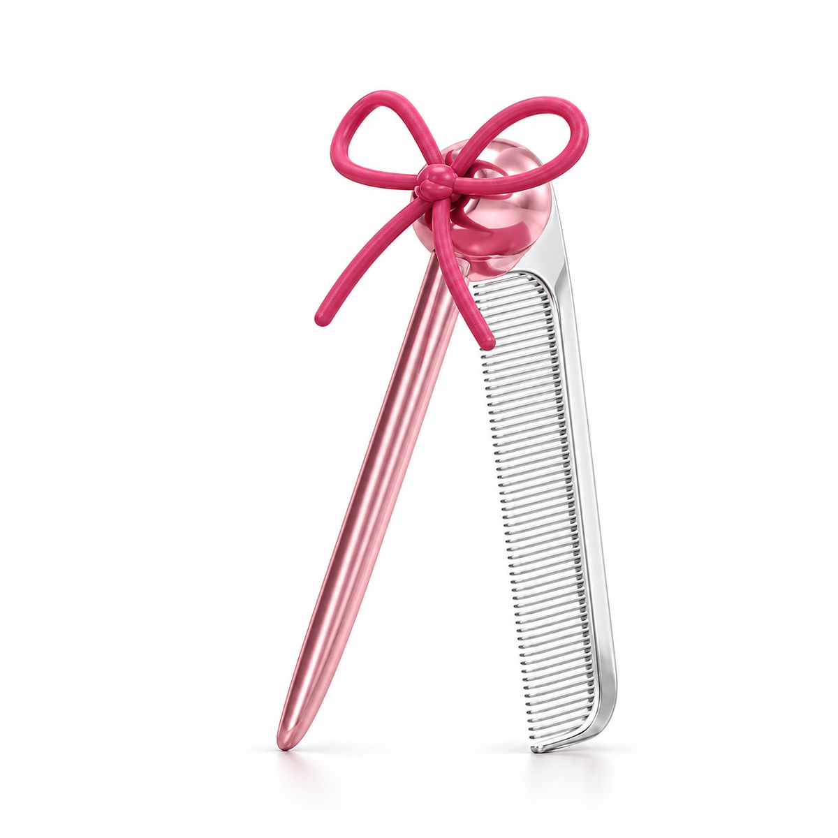 medicube x FOREVER:CHERRY Ribbon Cherry Glass Hair Comb Pink, folded open