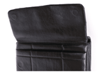 Songmont Medium Chocolate Bag Onyx - front flap lifted over quilted panels