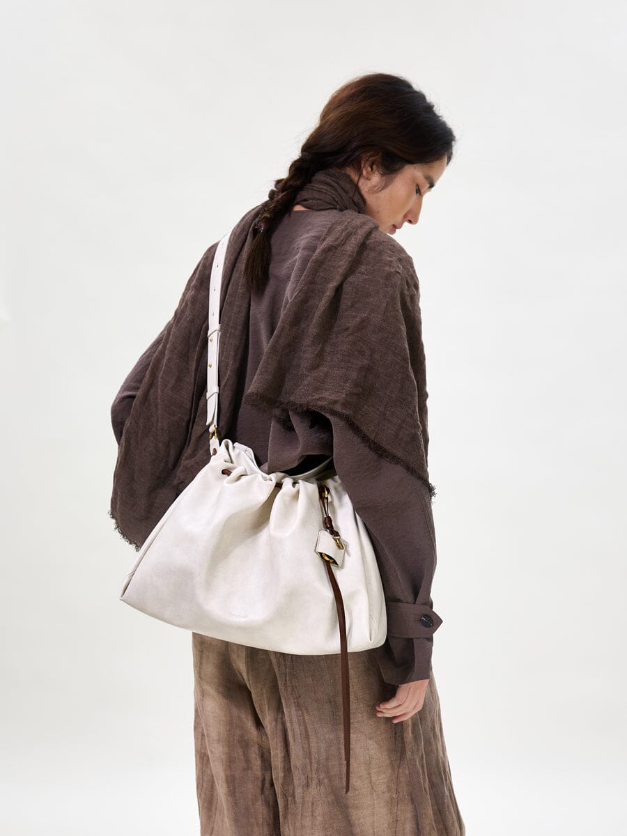 Songmont Medium Gather Bag - Cloud soft Nappa leather with drawstring closure