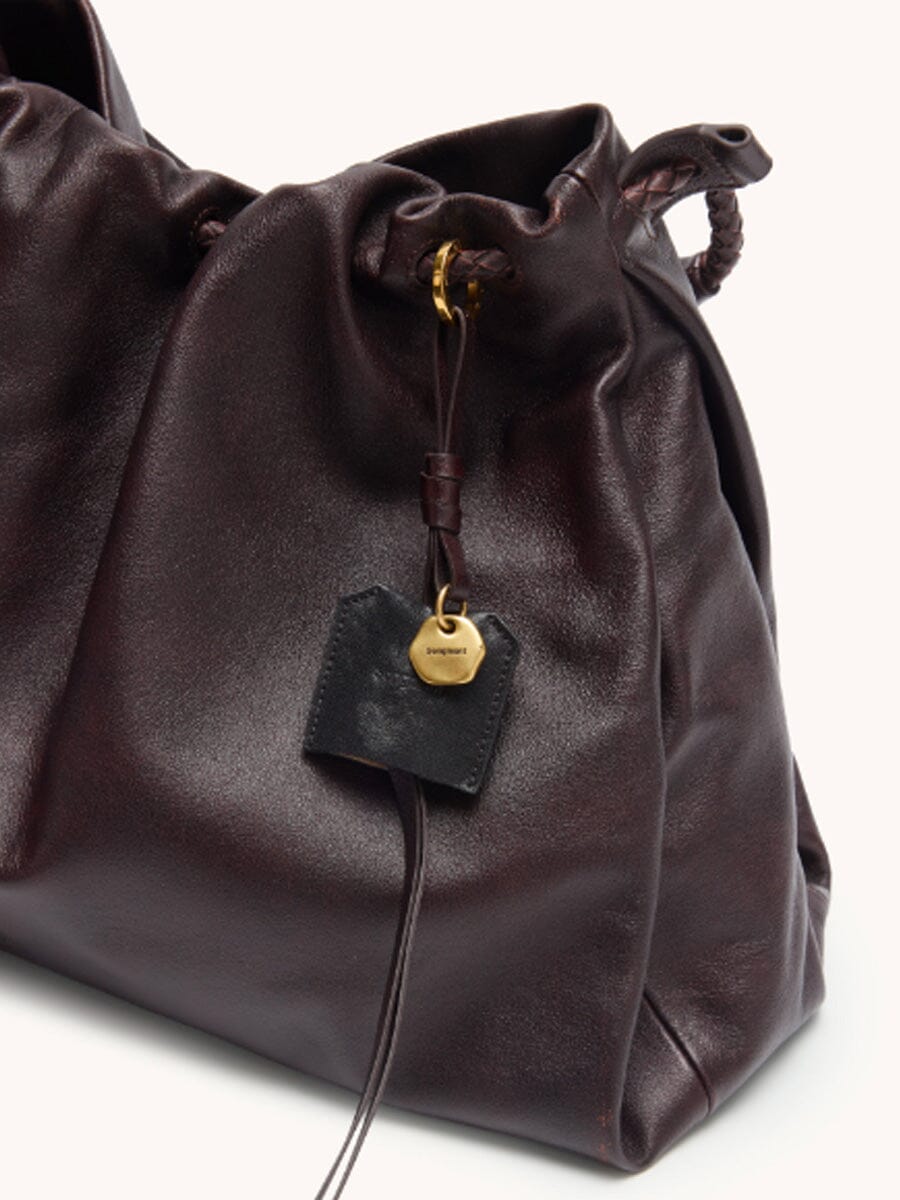 Songmont Medium Gather Bag - Ebony full-grain Nappa leather with logo charm
