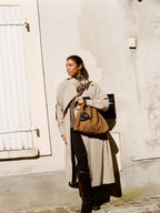 Songmont Medium Gather Bag - Ochre Suede detail view