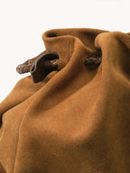 Songmont Medium Gather Bag - Ochre Suede braided drawstring and handle