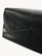 Songmont Medium Gather Bag - Onyx Nappa leather stitched paneling detail