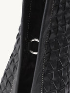 Songmont Medium Lattice Tote Onyx - handle ring detail