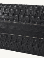 Songmont Medium Lattice Tote Onyx - woven panel detail