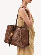Songmont Medium Lattice Tote Sandal - worn on the shoulder