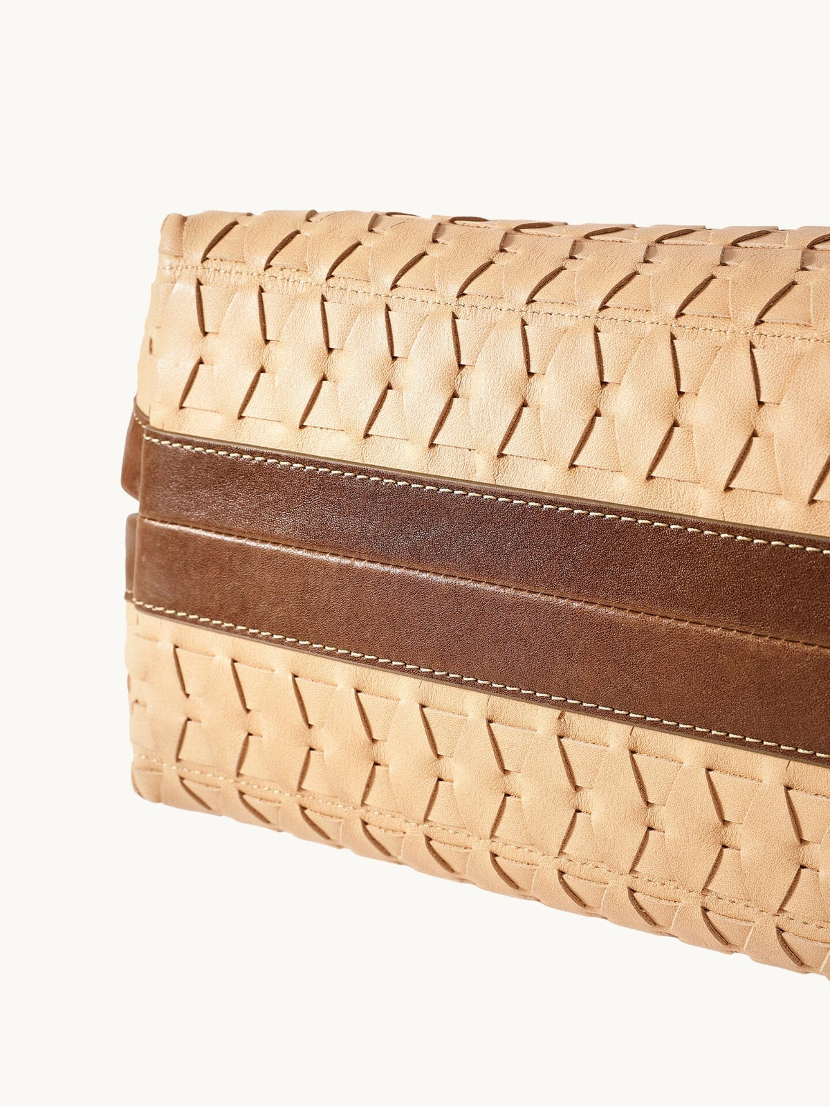 Songmont Medium Lattice Tote Sulfur - woven panel detail