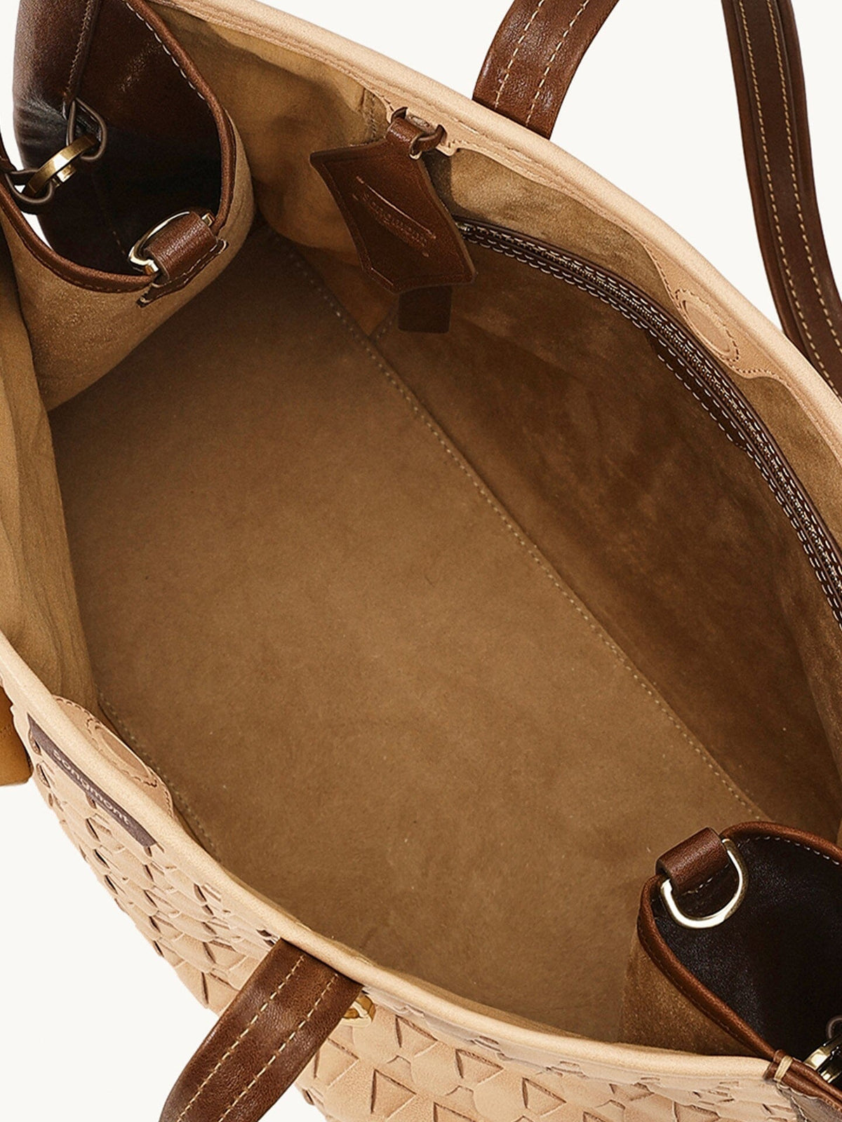Songmont Medium Lattice Tote Sulfur - interior view