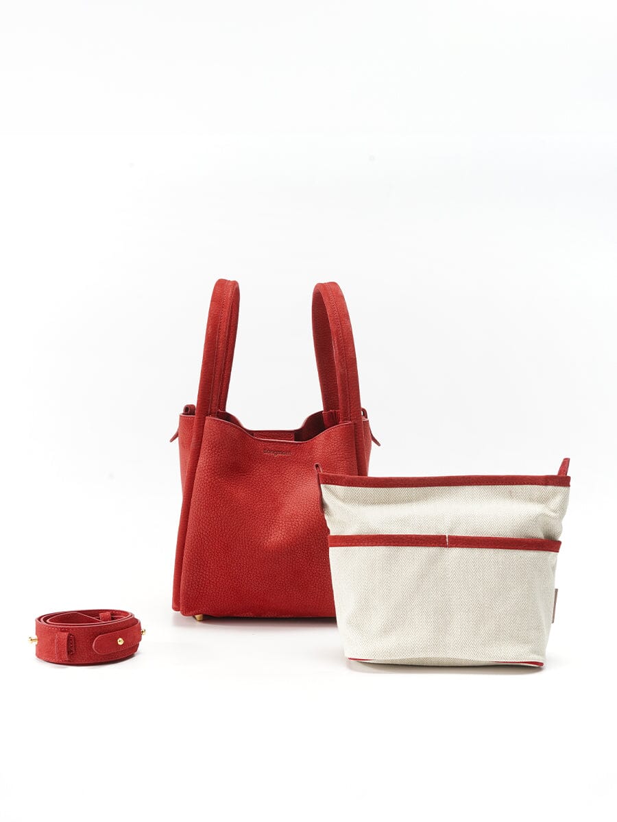 Songmont Medium Song Bag Poppy with canvas inner pouch and strap