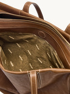 Songmont Medium Yore Duffle Bag Sandal - open interior with zip and patterned lining