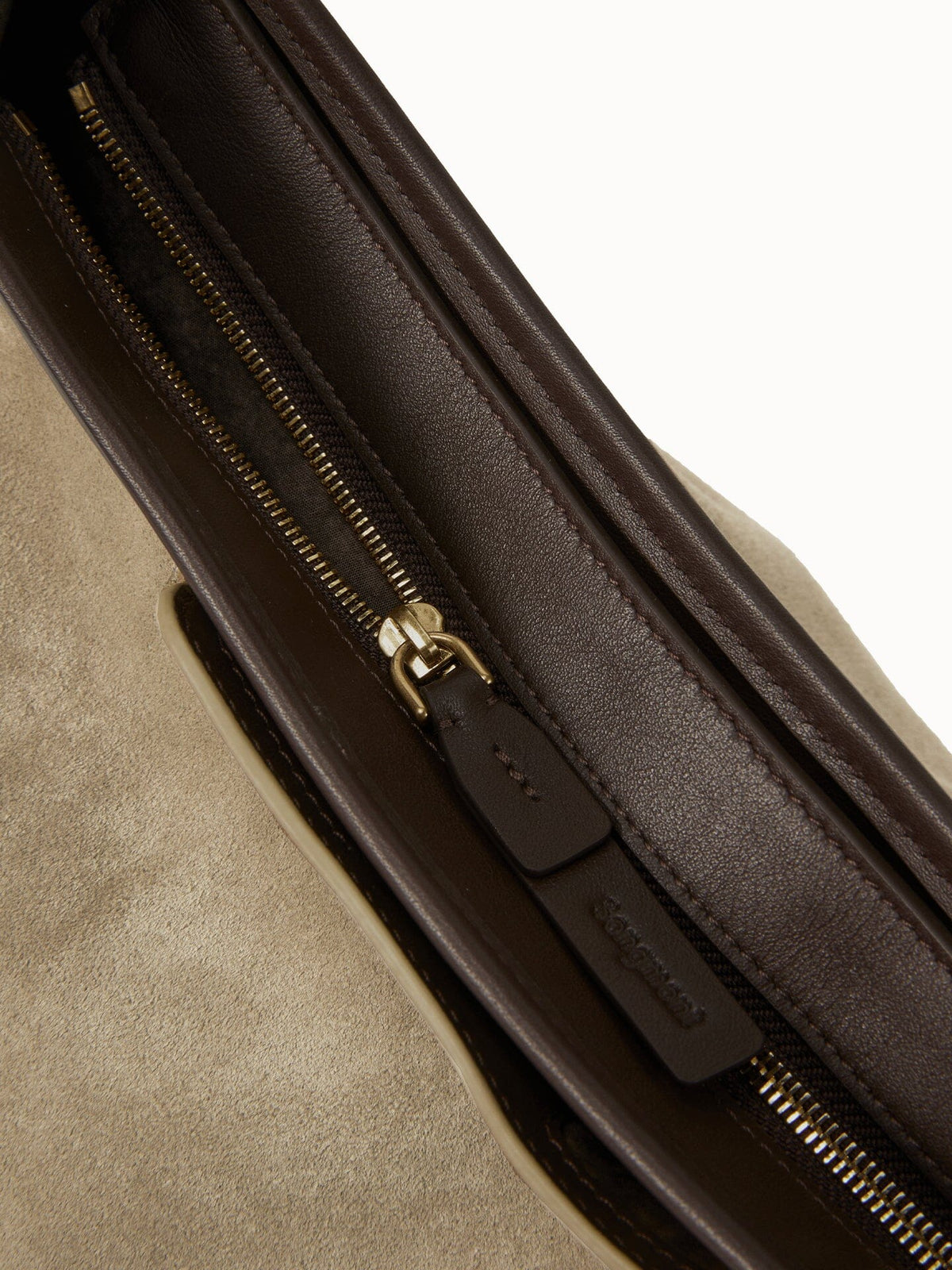 Songmont Medium Yore Hobo Bag Dune Suede hardware detail