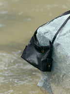 Songmont Medium Yore Hobo Bag Onyx three-quarter view