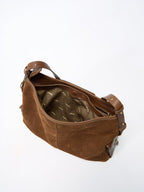 Songmont Medium Yore Hobo Bag Sandal Suede detail shot