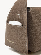 Songmont Mini Drippy Roof Bag Taupe - side pocket with earbuds case