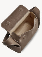 Songmont Mini Drippy Roof Bag Taupe - open flap and interior