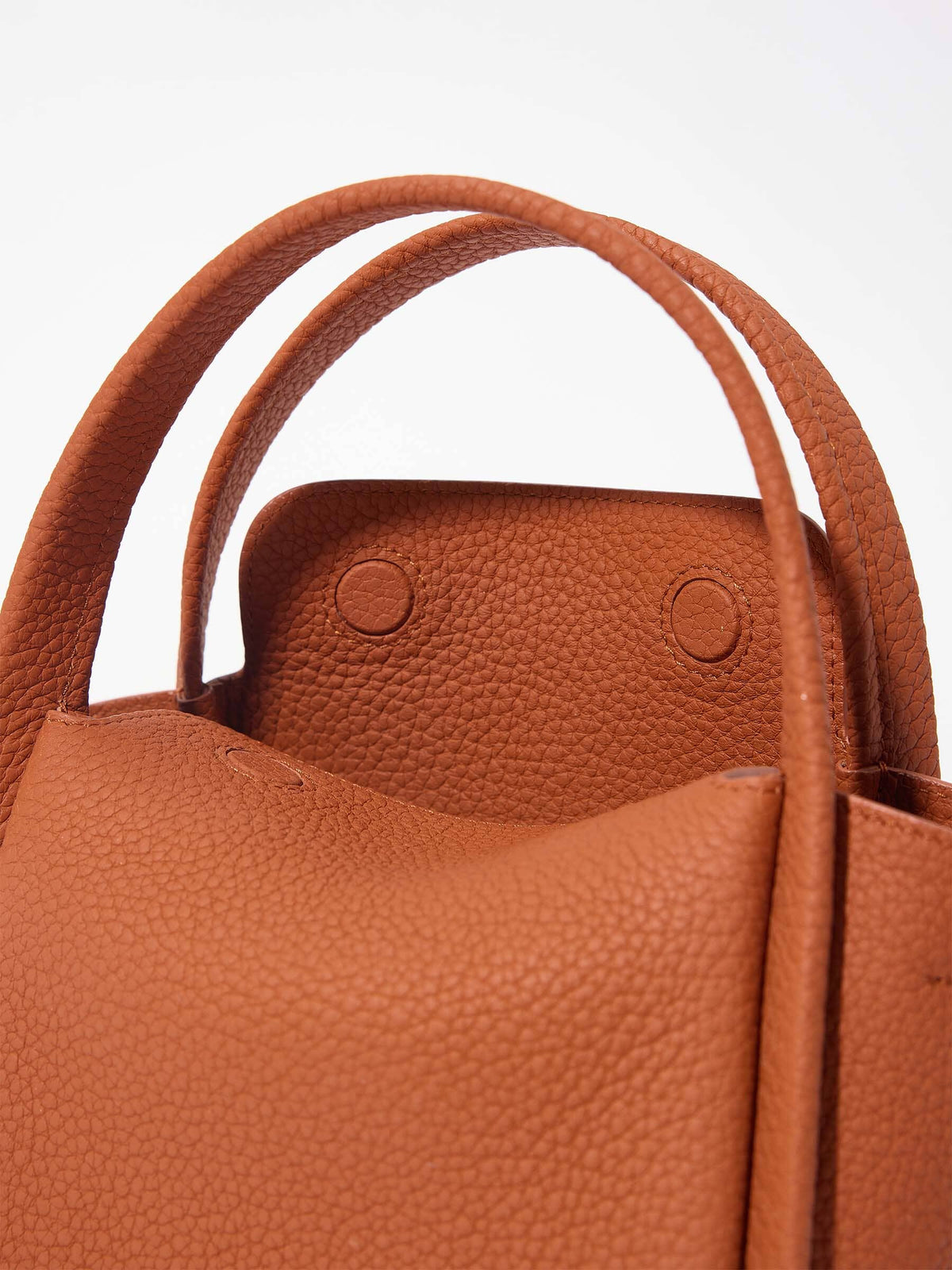 Songmont Mini Song Bag Brandy - top handle and interior detail