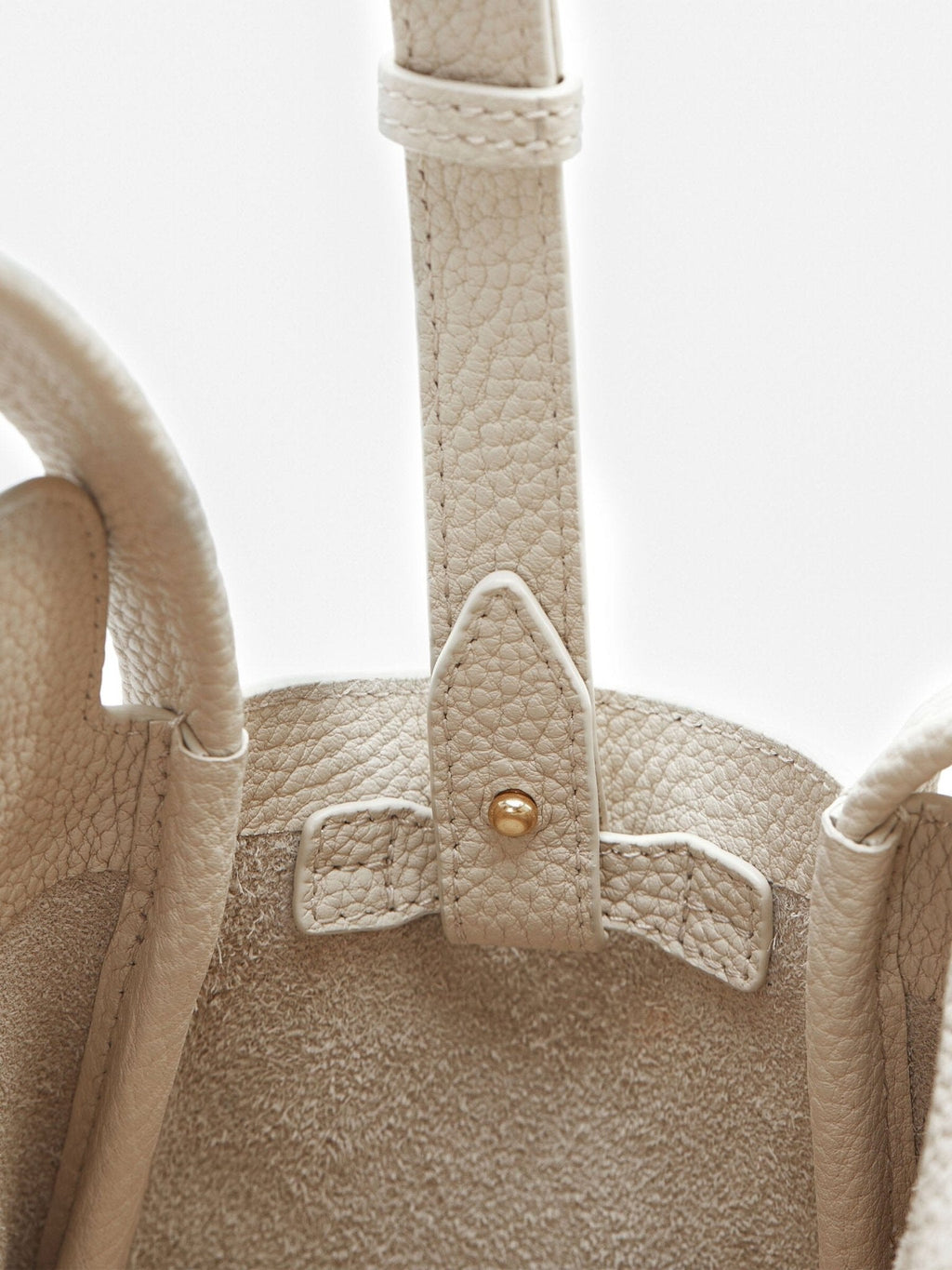 Songmont Mini Song Bag Ivory - strap and interior tab detail