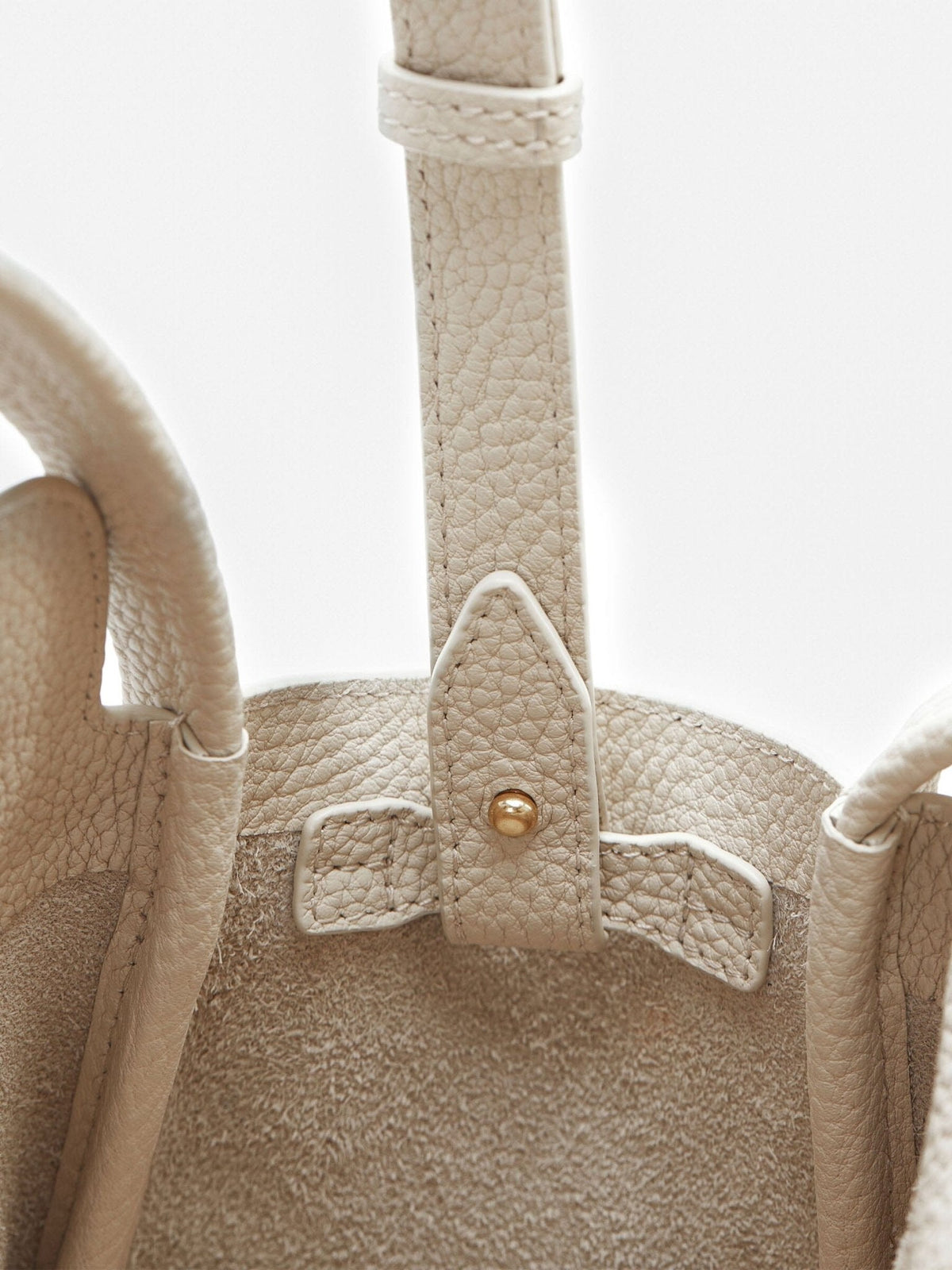 Songmont Mini Song Bag Ivory - strap and interior tab detail