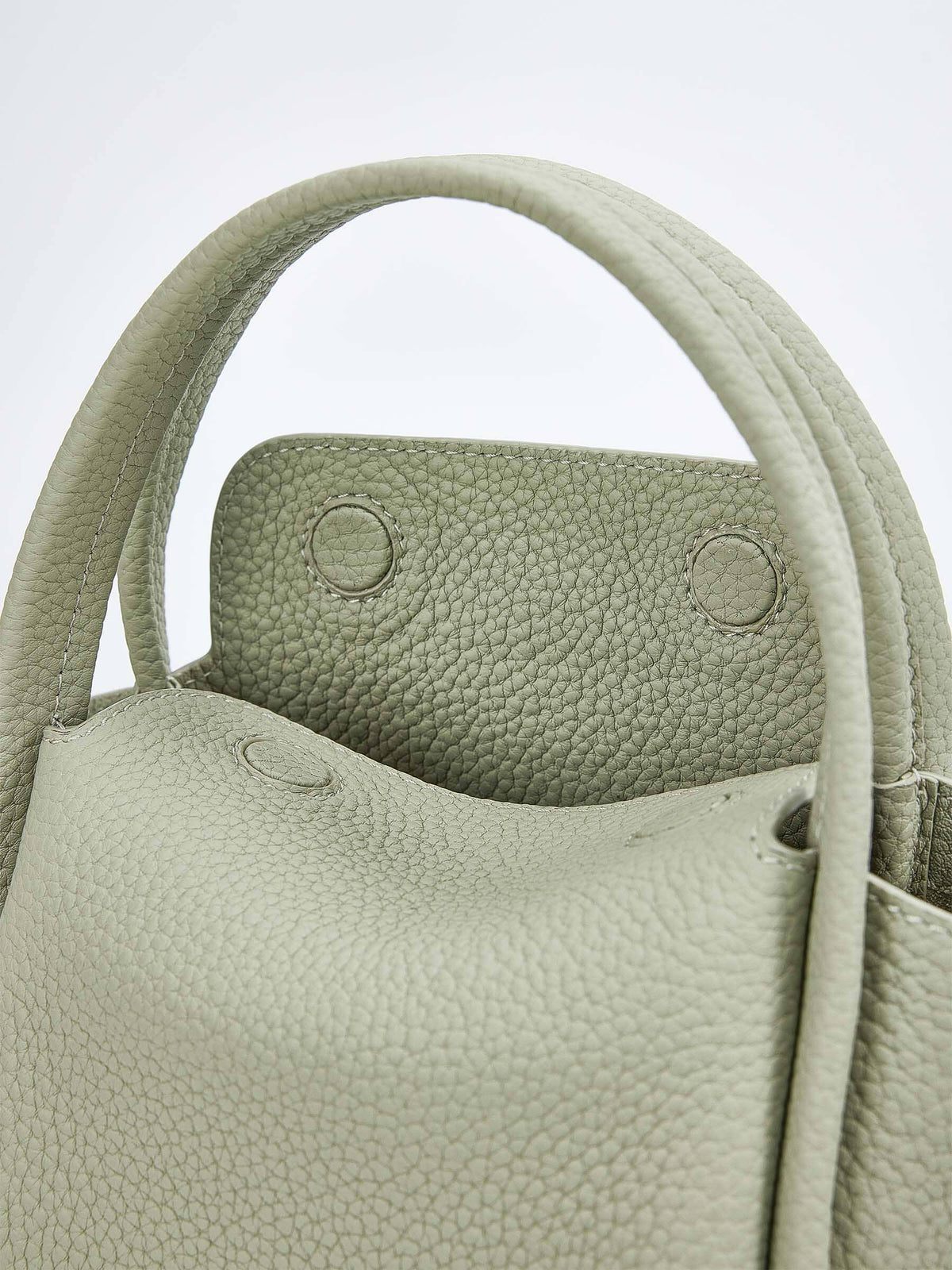 Songmont Mini Song Bag Jade - top handle and interior detail