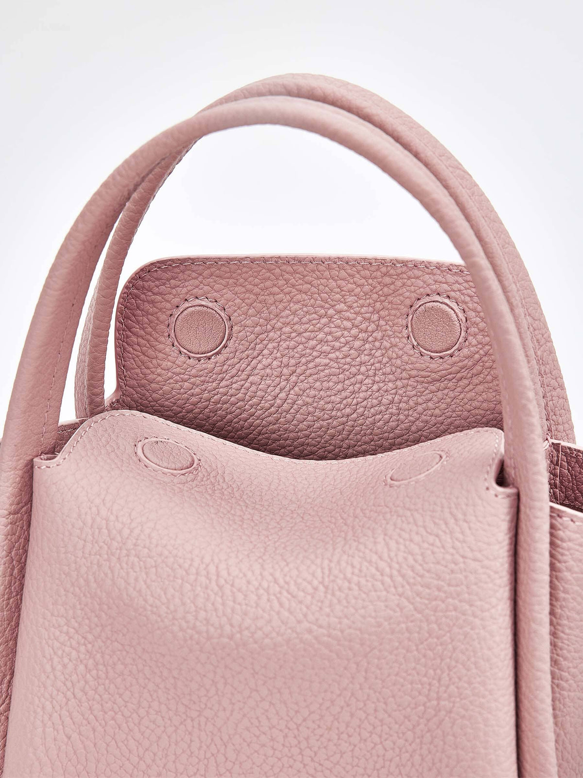 Songmont Mini Song Bag Pink - top handle and interior detail