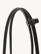 Songmont Mini Yore Toast Bag Ebony - looped shoulder straps with slider knot