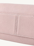 Songmont Mini Yore Toast Bag Peach - leather grain and stitching close-up
