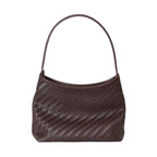 MONOROW Vena Bag Plum Brown woven leather front view