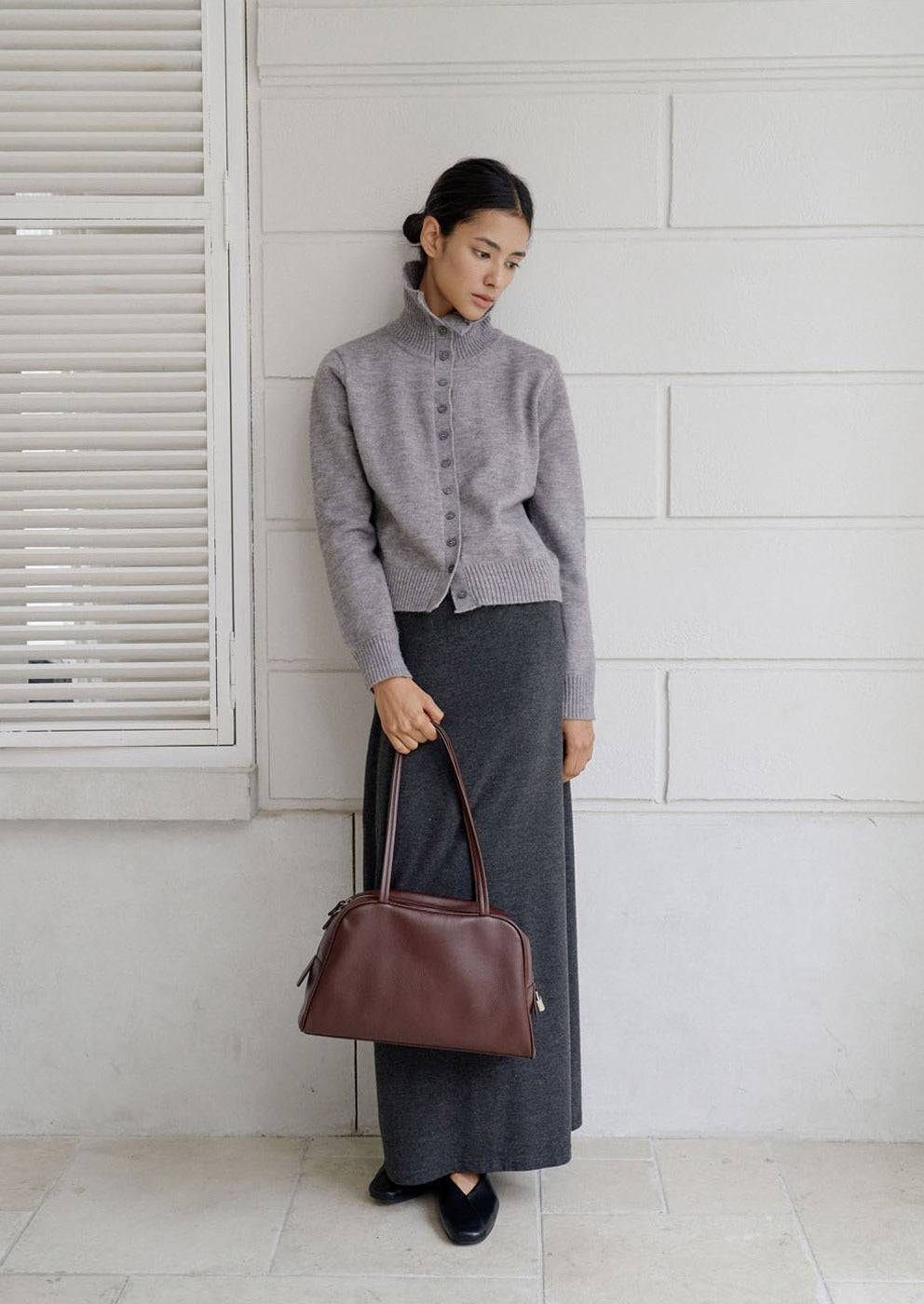 MONOROW Arc Bag - Burgundy styled look 9
