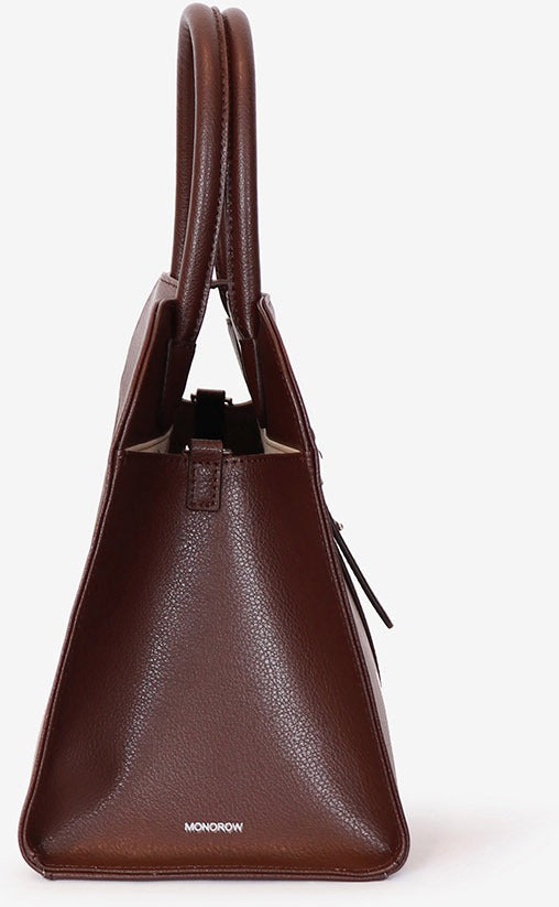 MONOROW Blanc Medium Bag - Burgundy Brown side view