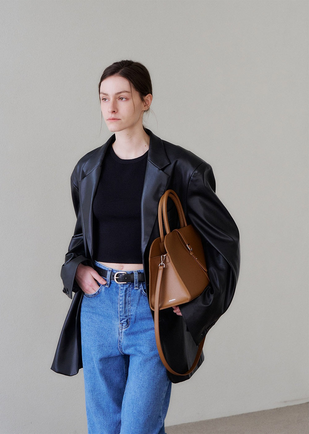 MONOROW Blanc Medium Bag - Camel styled look 5