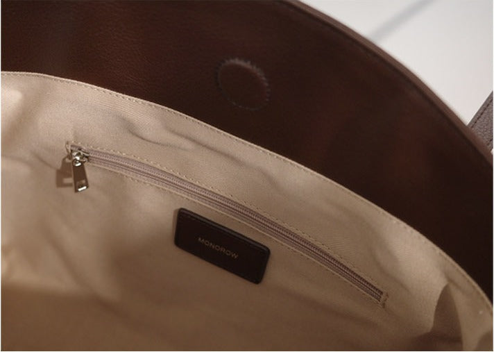 MONOROW Sara Bag - Burgundy Brown interior pocket detail