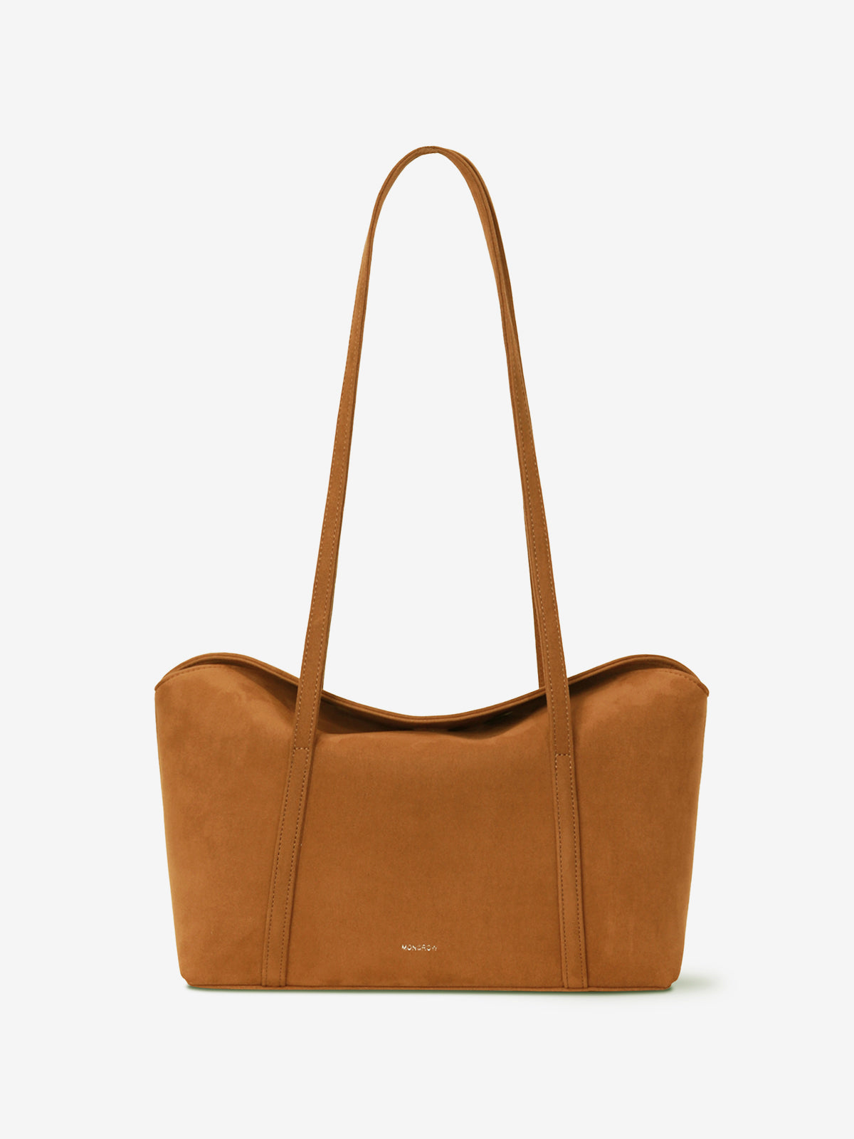 MONOROW Sara Bag - Suede Camel front view