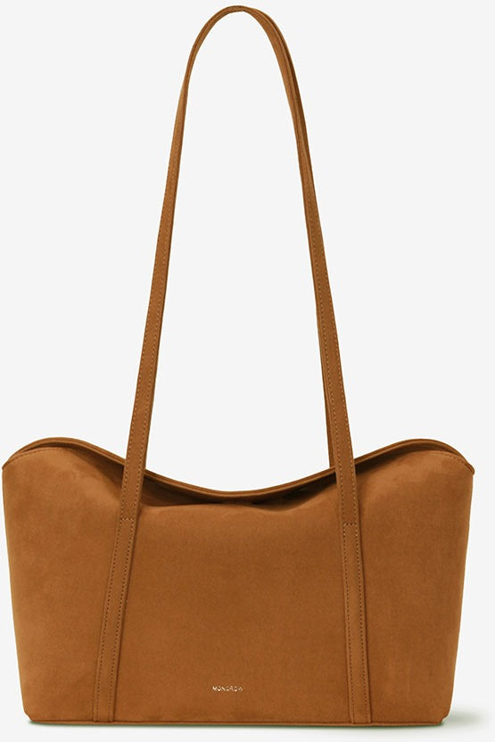 MONOROW Sara Bag - Suede Camel front view