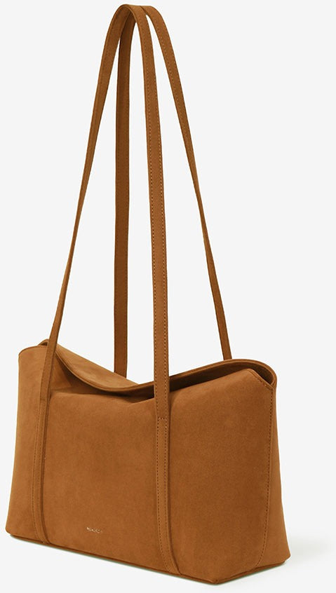 MONOROW Sara Bag - Suede Camel angled view