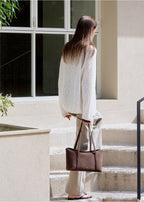 MONOROW Sara Bag - Suede Choco Brown styled look 10