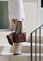 MONOROW Sara Bag - Suede Choco Brown styled look 12